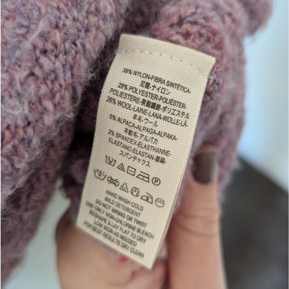 Free People Fuzzy Purple Funnel Neck Sweater - Picture 5 of 5